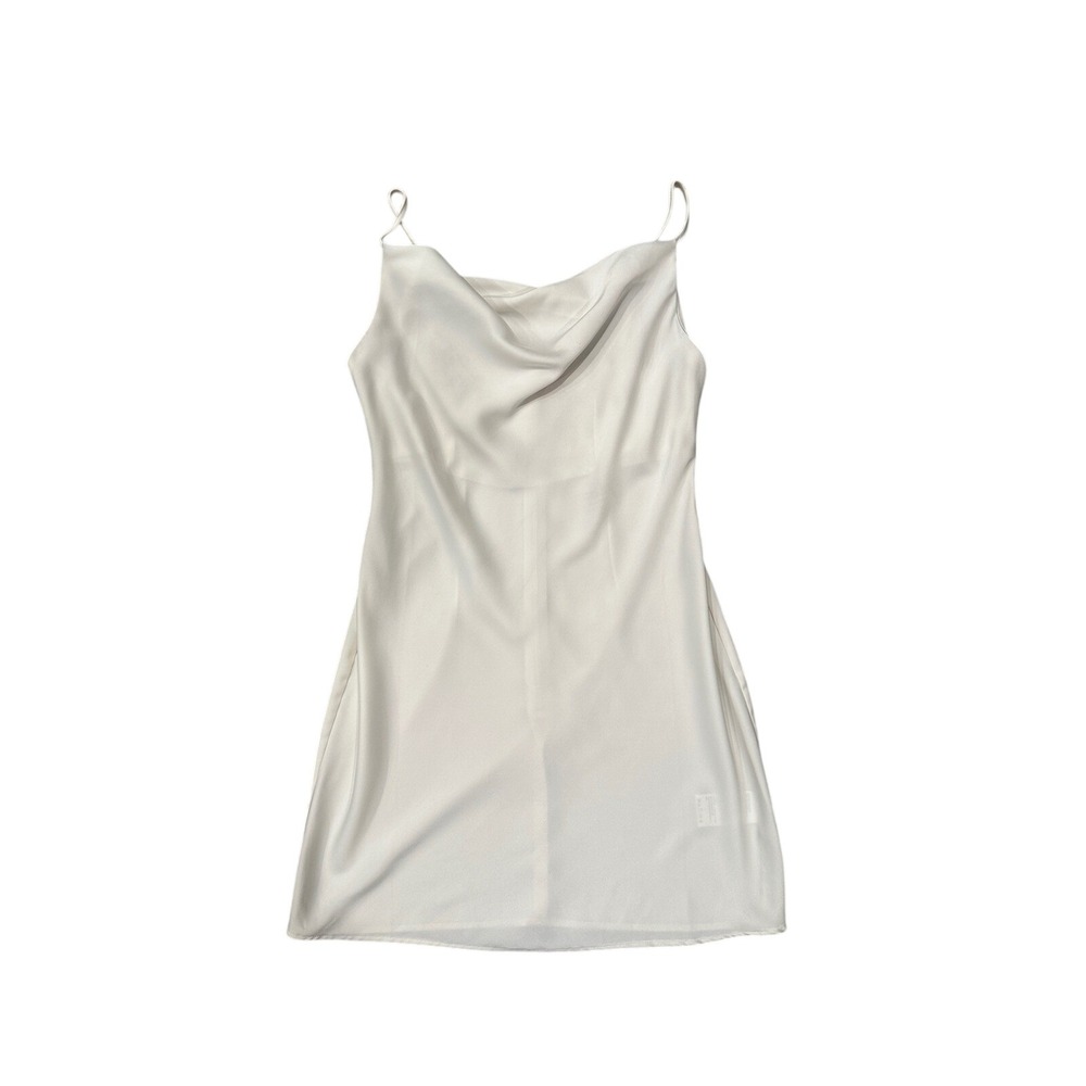 Urban Outfitters White Cowl Neck‎ Satin Mini Slip Dress bridal womens Size M